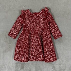 Pippa & Julie Red Silver Polka Dot Dress